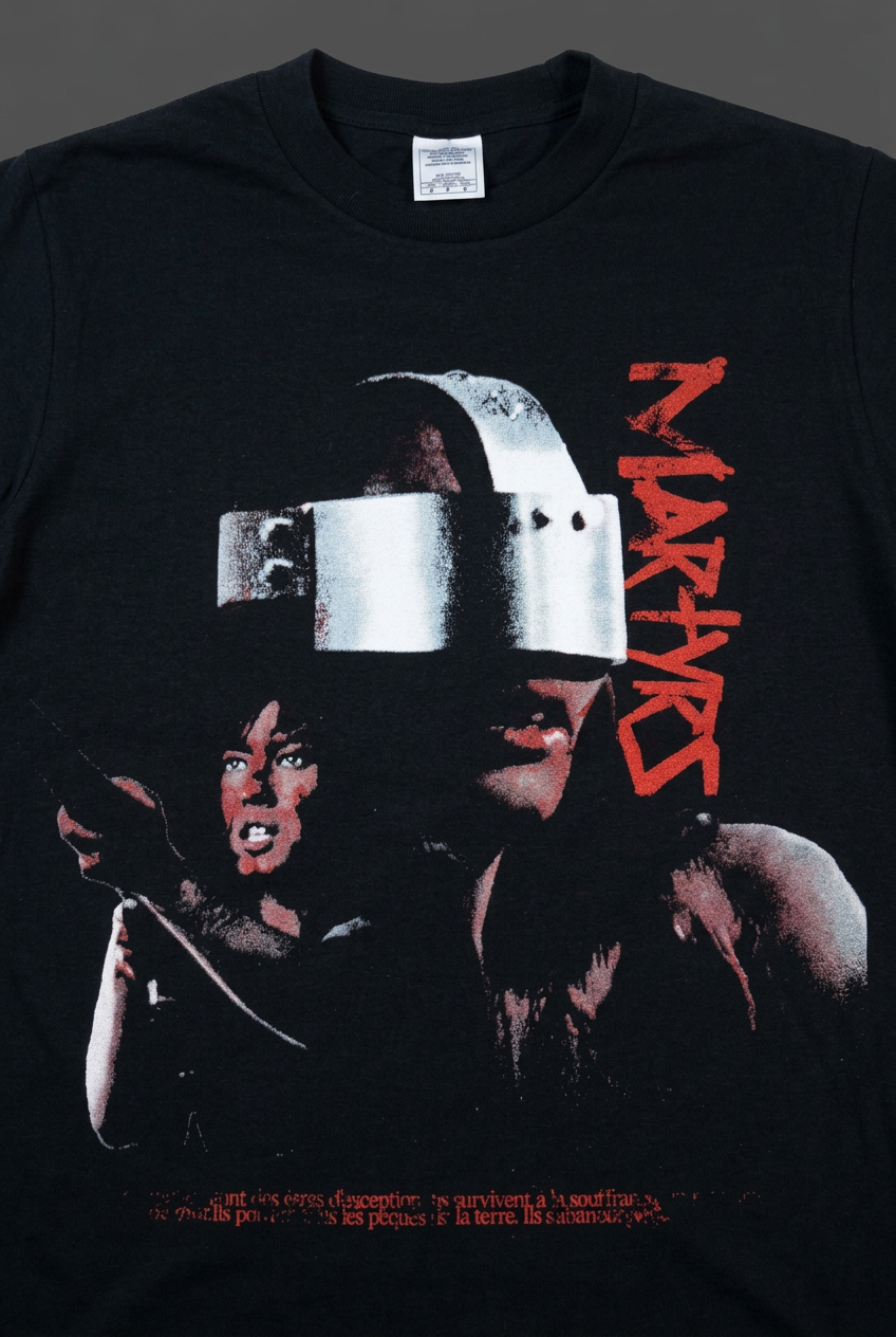 Martyrs Riot graphic tee close up